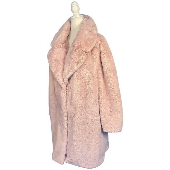 Adrienne Landeau Luxurious Faux Fur Overcoat Pale Pink Women's Plus Size 1X - Picture 3 of 9